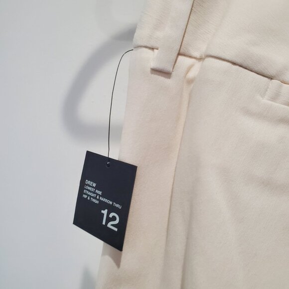 New With Tags Limited Drew Fit White/Off White Stretch Wide Belt Loop Pants  12 - Picture 12 of 15